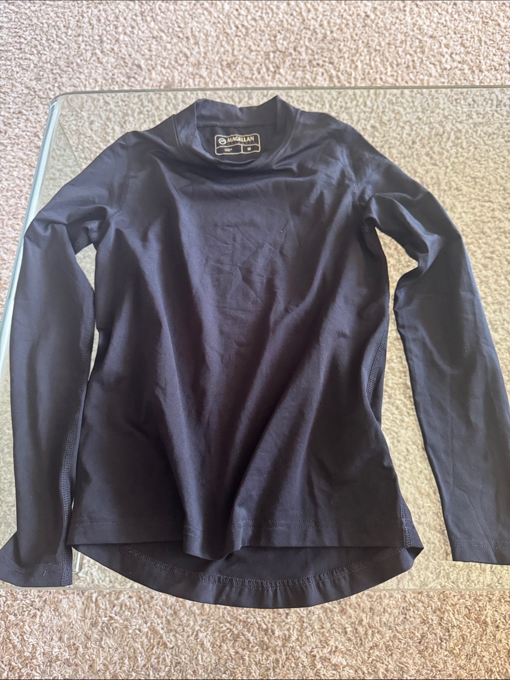 Magellan Outdoors youth Long Sleeve Black Crew Performance Top